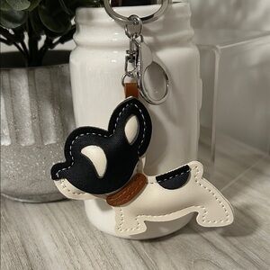 Cute Black and White Dog Keychain NIP